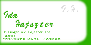 ida hajszter business card